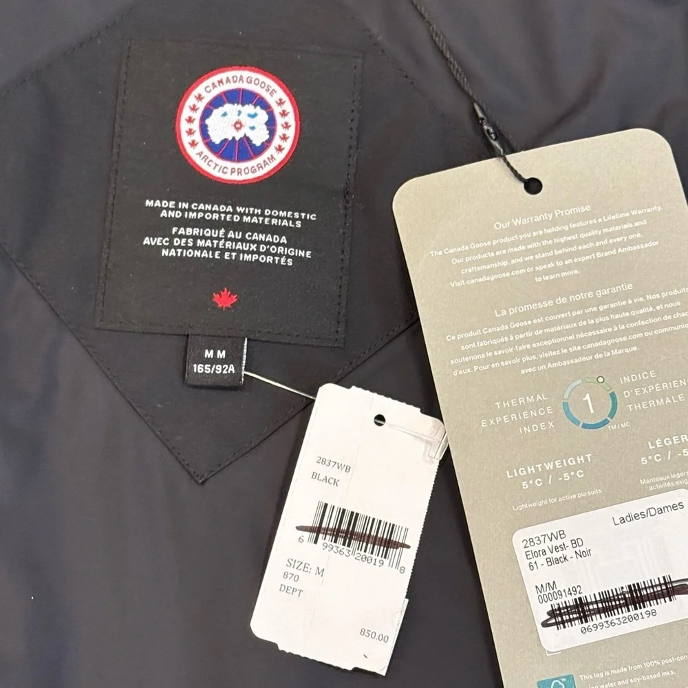 Canada Goose Elora 650 Fill Power Down Vest, NWT - Picture 9 of 13